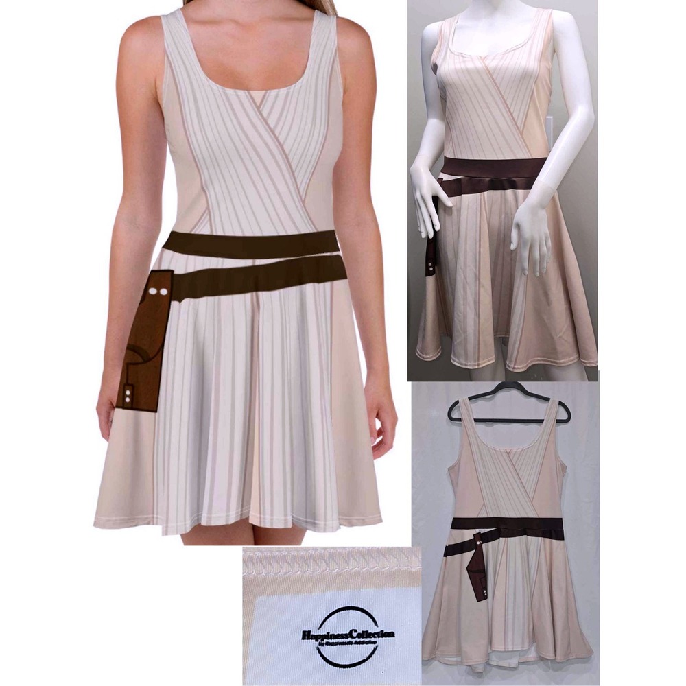 Rey Jakku Scavenger Skater Dress Disneybound Outfit Cosplay Women Theme Park